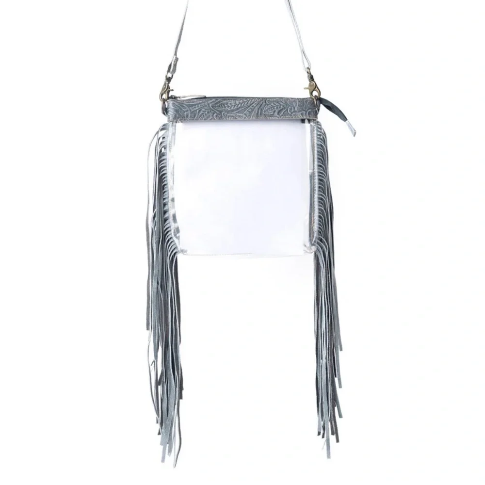 Western Concert Stadium Bag Tooled Leather Fringed Crossbody Bag iCowgirl Style